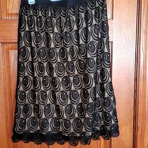 Black Crochet Style Skirt